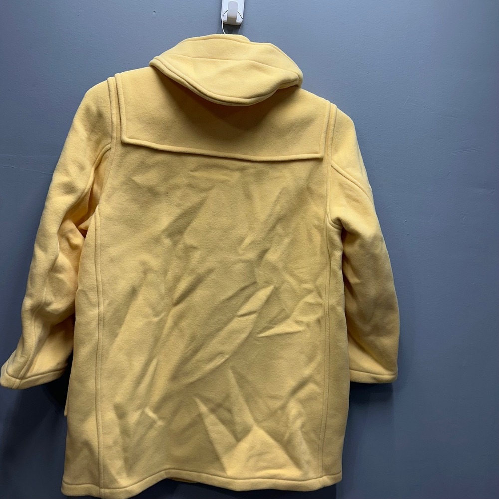 John Partridge Men's Long Duffle Coat Yellow Wool Toggle Made in England Size 44 - Picture 7 of 15